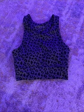 T.J.Maxx Purple Leopard Print Cropped Tank